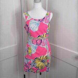 Lilly Pulitzer Dress Womens 4 Iggy Pink Swept by the Tides Cut-Out Cotton